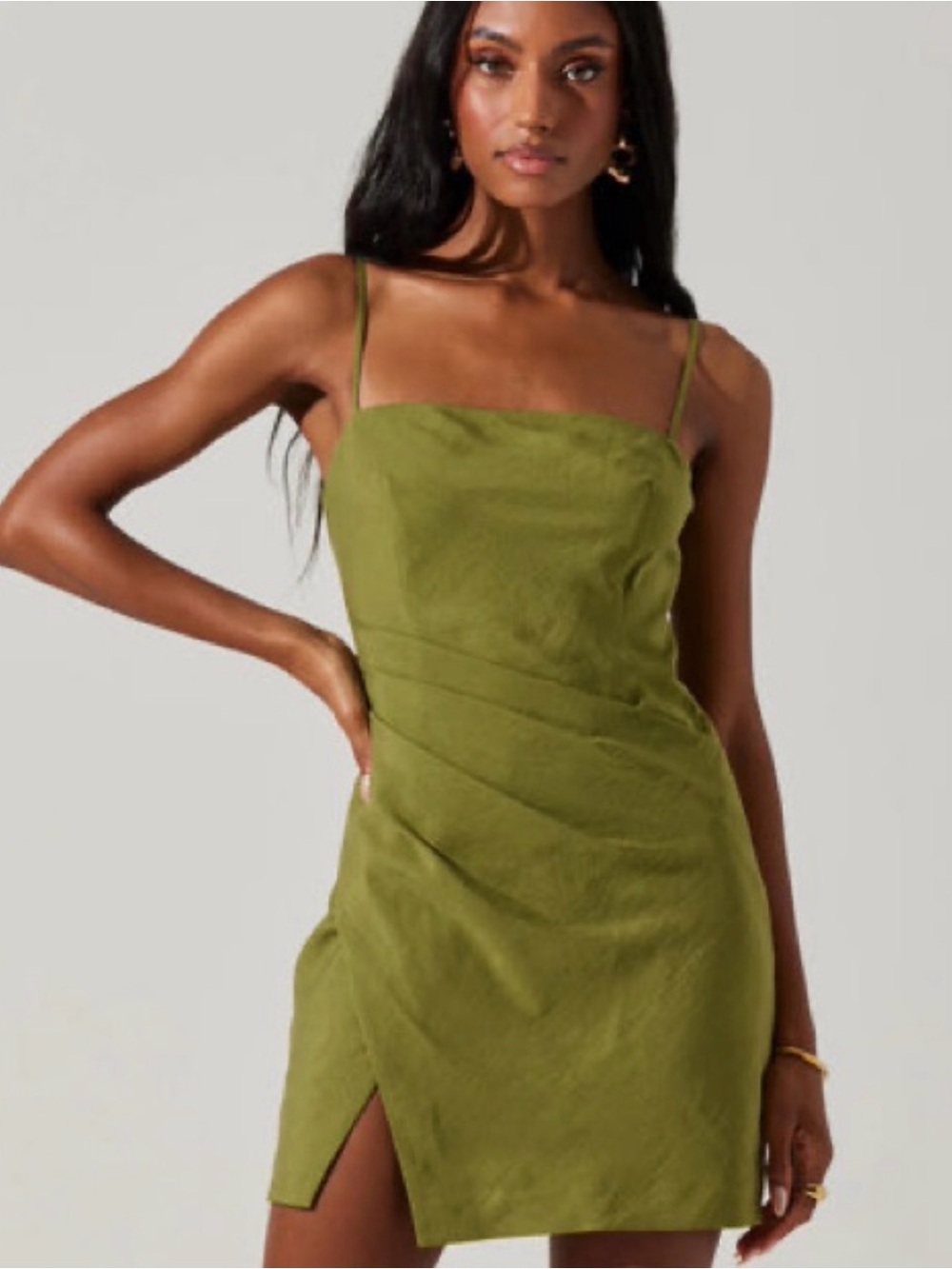 Isadora Draped Mini Dress Green ASTR